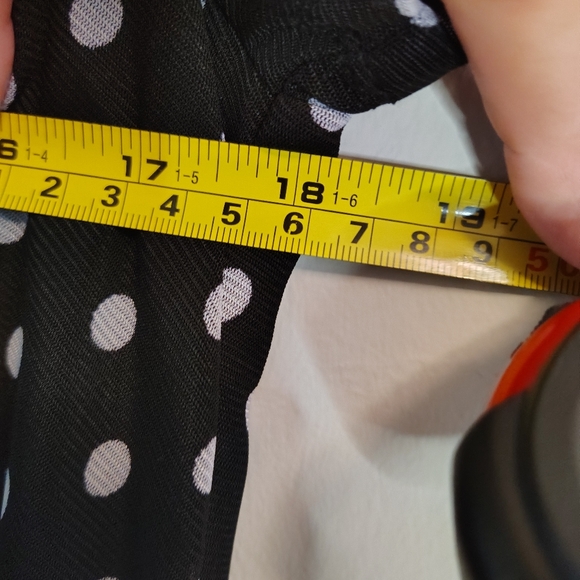 Mine West Ladies Blouse Top Black with White dots Size Large - Picture 7 of 7